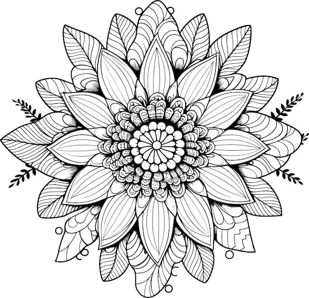 a black and white drawing of a flower with the words quot flower quot on it