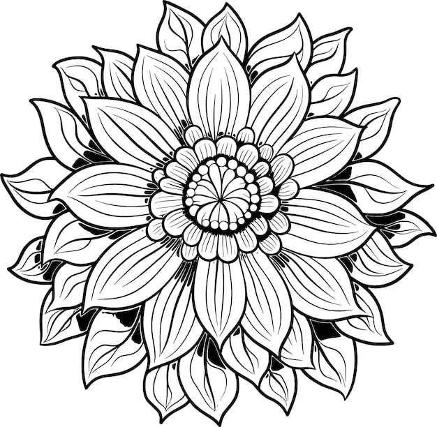 a black and white drawing of a flower with the words quot flower quot on it