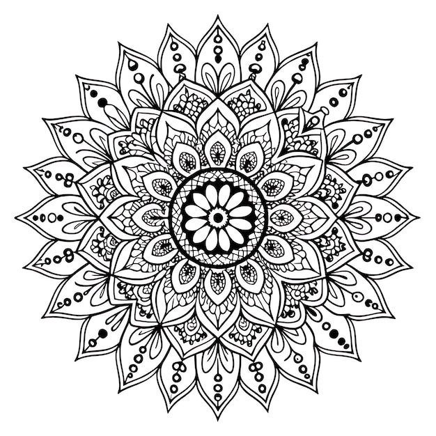 Photo a black and white drawing of a flower with the words  mandalas  on it