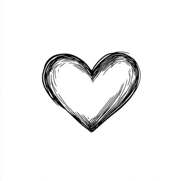 a black and white drawing of a heart with the word love on it