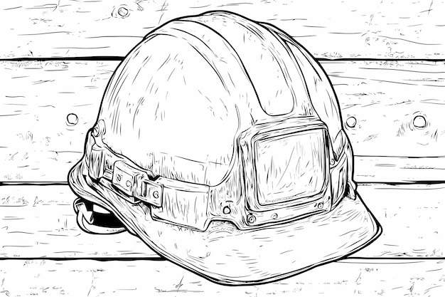 a black and white drawing of a helmet with the words  ice  on it