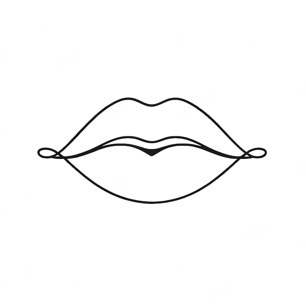 A black and white drawing of a lip