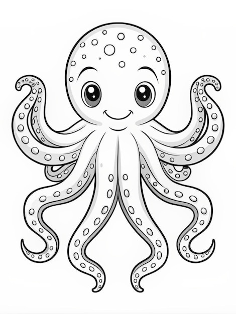 Photo a black and white drawing of an octopus with the words  octopus  on it