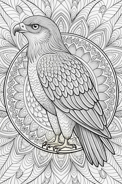 Photo a black and white drawing of a parrot with a pattern of the words quot macaw quot