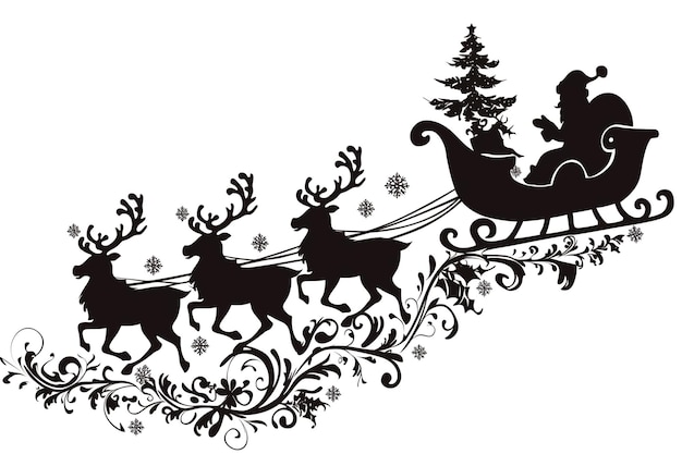 a black and white drawing of a reindeer with a reindeer on it