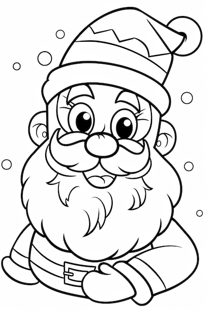 Photo a black and white drawing of a santa claus