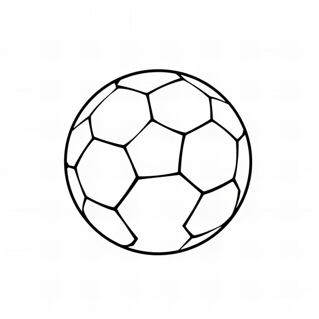 Photo a black and white drawing of a soccer ball with a black circle on it