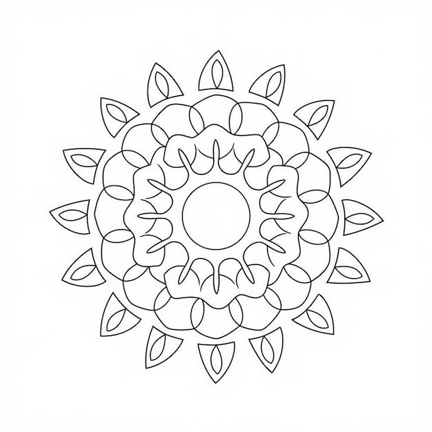 Photo a black and white drawing of a sunflower