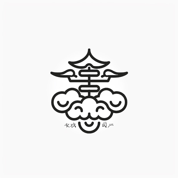 a black and white drawing of a symbol that says quot sushi quot