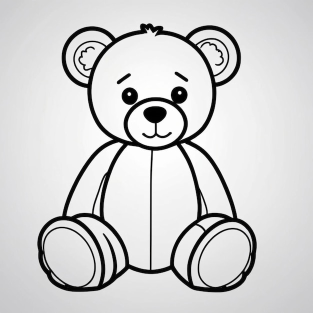 Photo a black and white drawing of a teddy bear with a tag that says  teddy bear