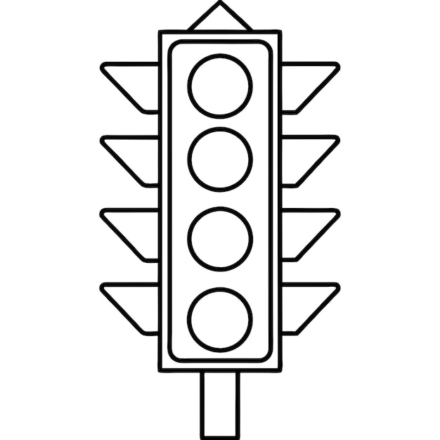 a black and white drawing of a traffic light with the word light on it