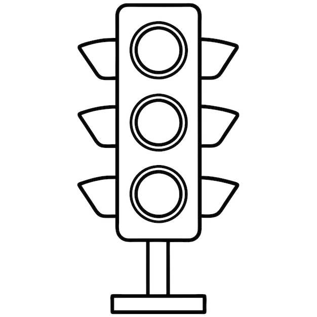 Photo a black and white drawing of a traffic light with the word  stop  on it