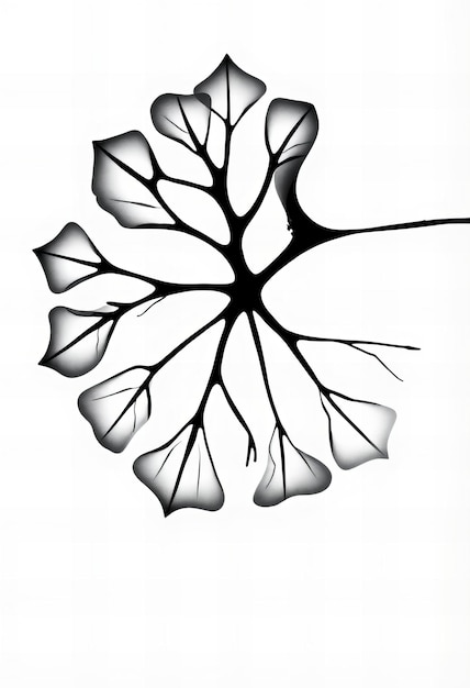 Photo a black and white drawing of a tree with a white background