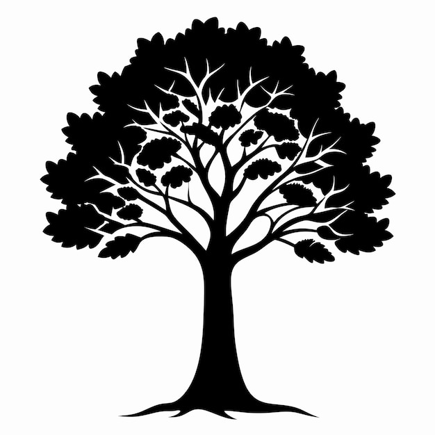 a black and white drawing of a tree with the word  tree  on it