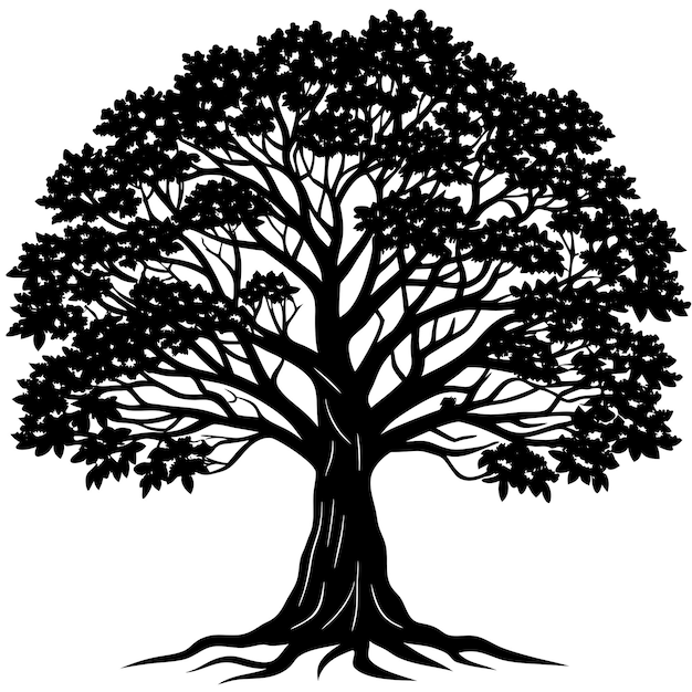 a black and white drawing of a tree with the words  tree  on it