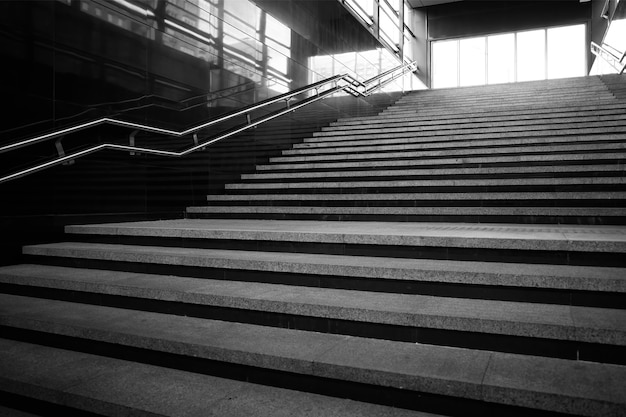 Black &amp; white empty upstairs background