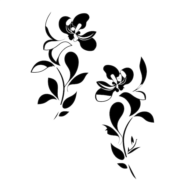 Photo black and white floral design