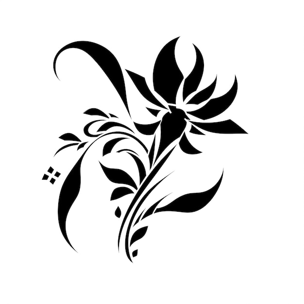 Black and White Floral Design