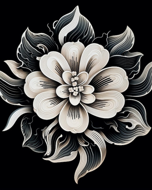 Photo black and white flower design