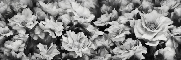 Black and white flower pattern ai generated natural background