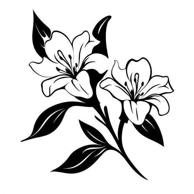 Black and White Flower Silhouette