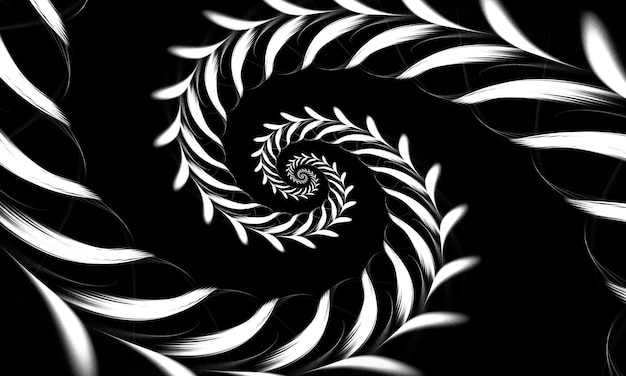 Black and white fractal Abstract wallpaper Fractal art background for creative design