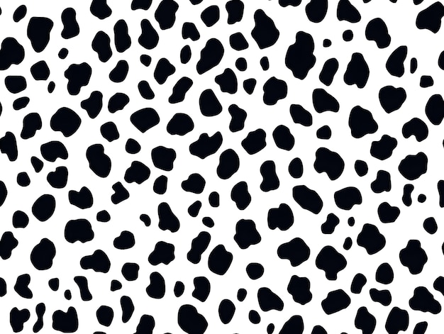 Photo black and white fur with black spots on a white background