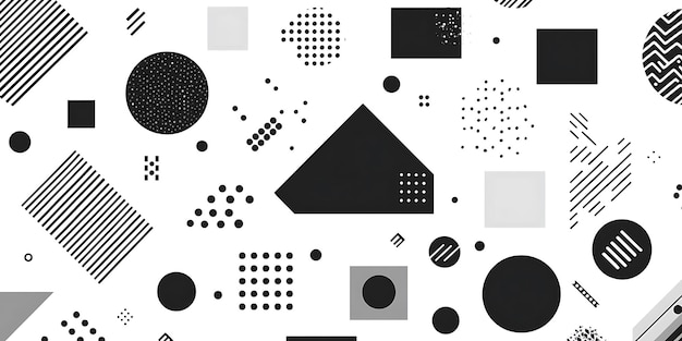 a black and white geometric design is shown on a black background