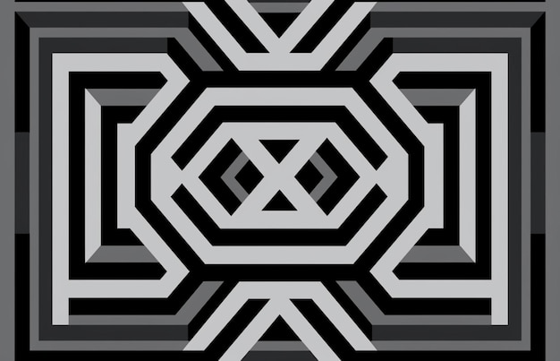 Photo a black and white geometric pattern with a black and white diamond