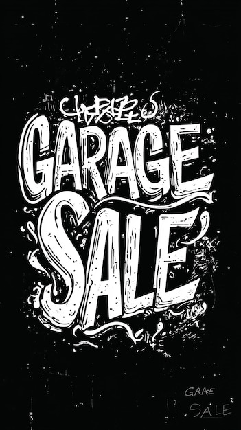 Black and White Graffiti Fonts with the Word Sale