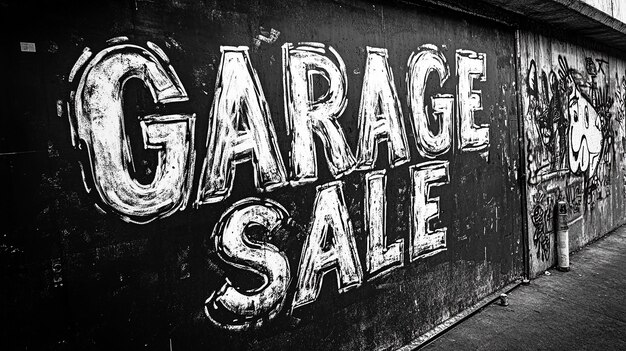 Black and White Graffiti Fonts with the Word Sale