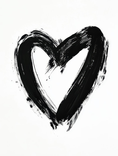 a black and white heart with the letter a in the middle