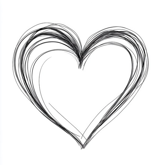 Photo a black and white heart with the word  heart  in the middle