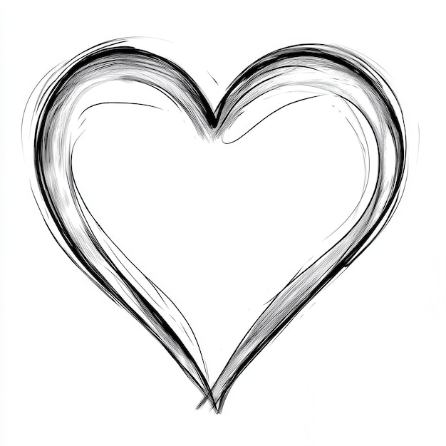 Photo a black and white heart with the word love on it