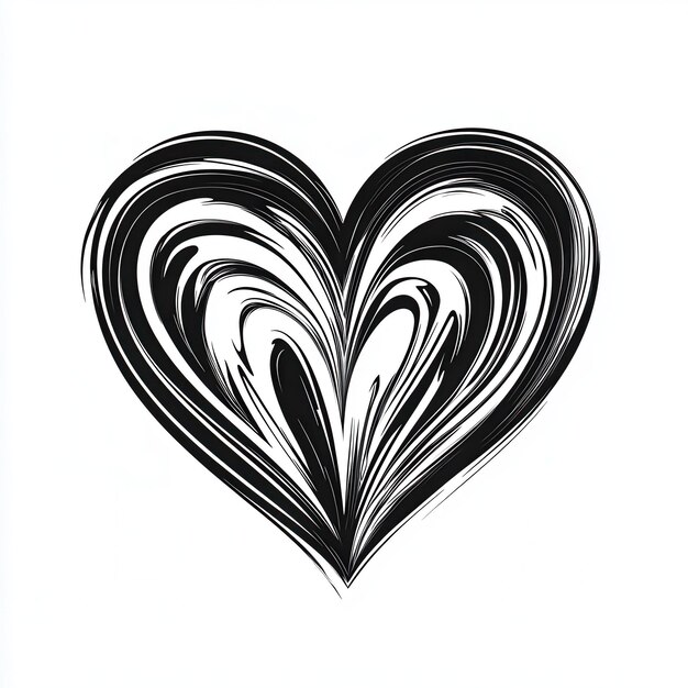 Photo a black and white heart with the words  love  on it