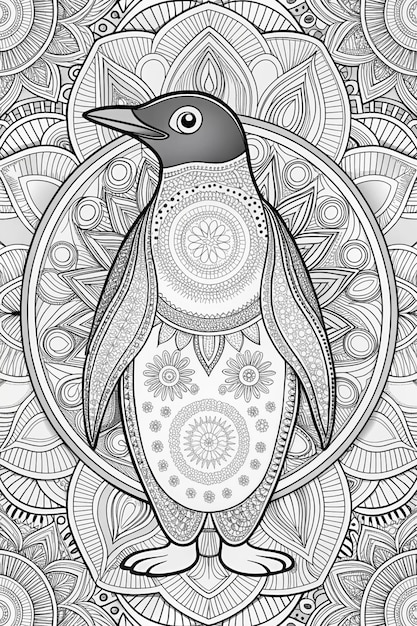 a black and white illustration of a bird with a pattern of the words quot the word quot