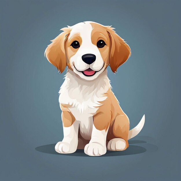 Photo a black and white illustration of a cute puppy with white background ai generator