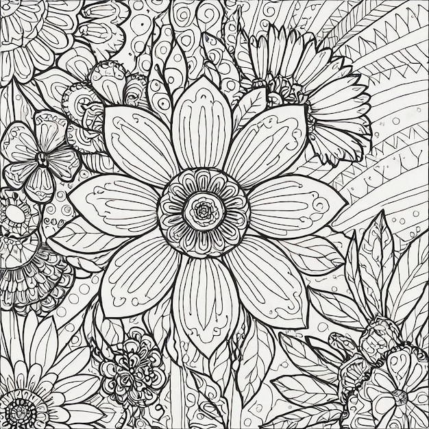 Photo a black and white illustration of a flower with the words  hand - written on it