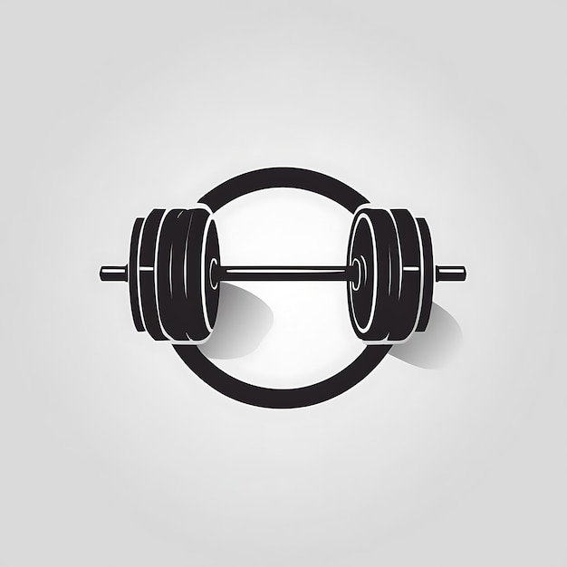 Photo a black and white image of a dumbbell