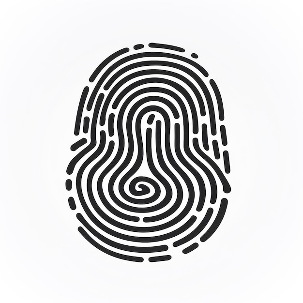 A black and white image of a fingerprint with a spiral pattern