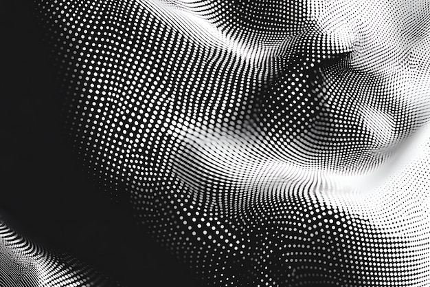 Photo a black and white image of a shiny metallic design with dots