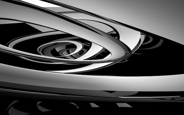 Photo a black and white image of a silver car with a spiral design.