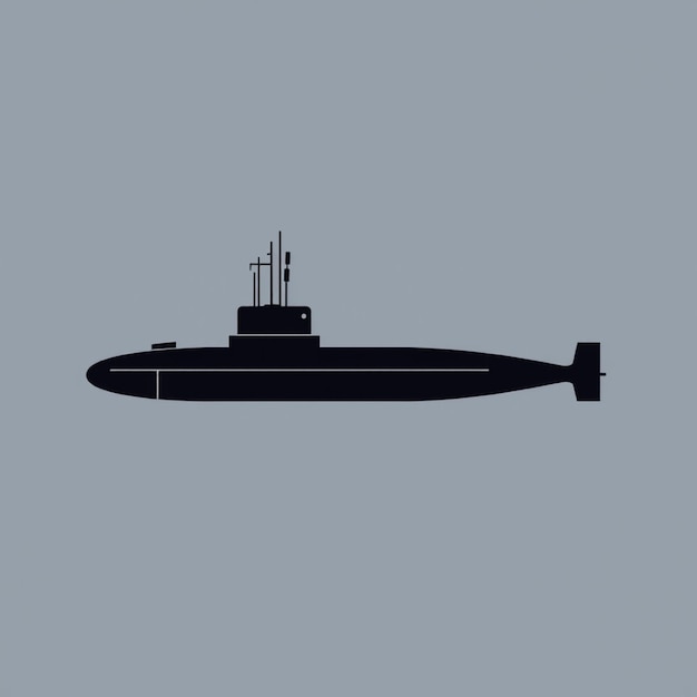 a black and white image of a submarine with a black background