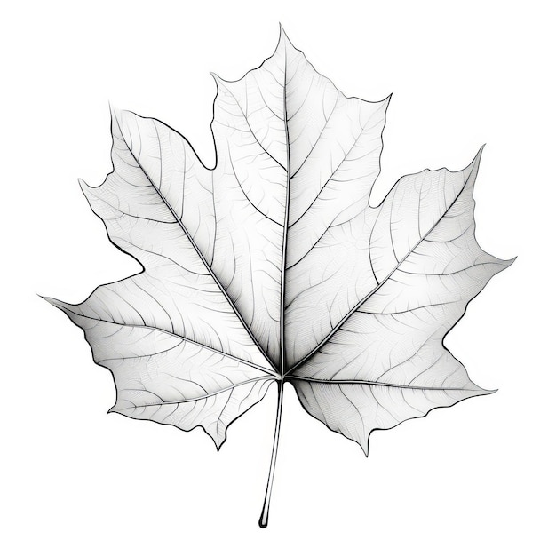 Photo black and white ivy leaf vector drawing