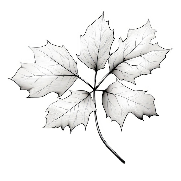 Photo black and white ivy leaf vector drawing