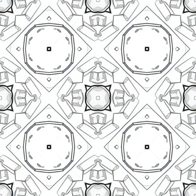 Black and white kaleidoscope seamless pattern Abstract kaleidoscope fabric design