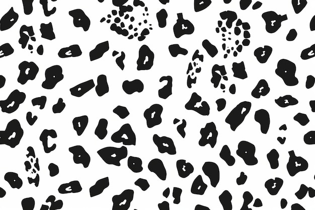 black and white leopard print with black spots and a white background