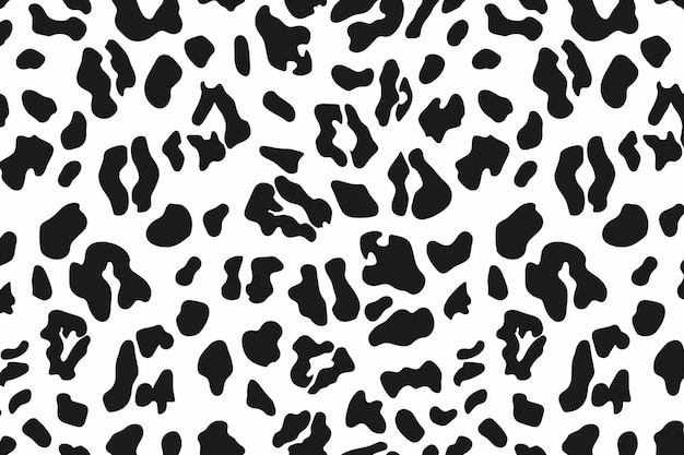 Photo black and white leopard print with black spots and a white background