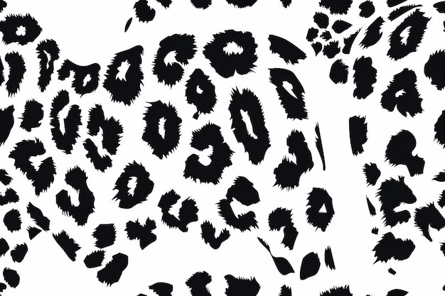 black and white leopard print with black spots and a white background