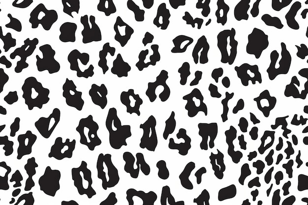 Photo black and white leopard print with black spots and a white background